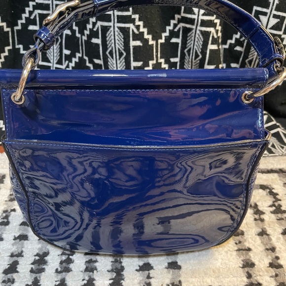 Coach Willis blue patent leather crossbody purse - Picture 7 of 14